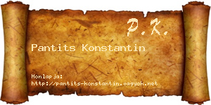 Pantits Konstantin névjegykártya